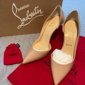 Like new Louboutin Iriza 100 Patent Nude EU 37 worn once!